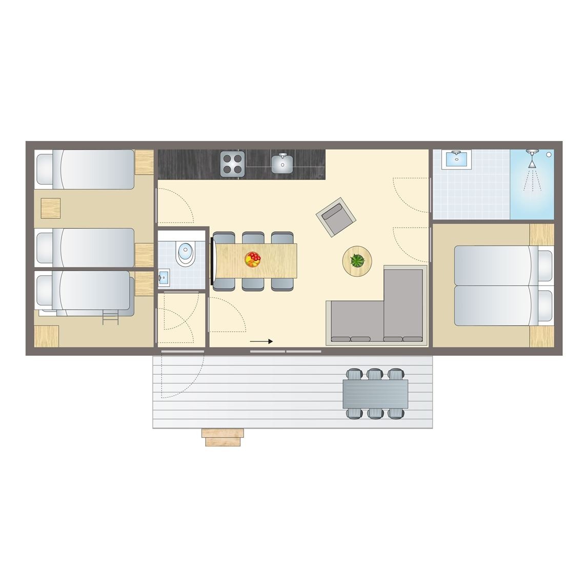 6-persoons mobile home bij Vakantiepark Sluftervallei