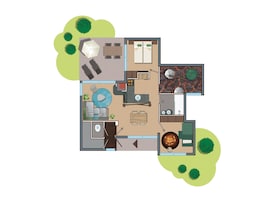 Plattegrond van 4-persoons Wonders of Nature cottage