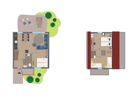 Plattegrond van 6-persoons Rolstoelvriendelijk Premium cottage