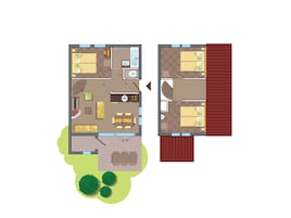 Plattegrond van 6-persoons Rolstoelvriendelijk Premium cottage