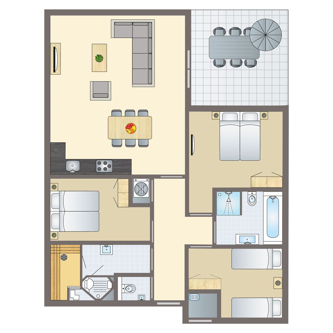 Plattegrond van 6-persoons woning