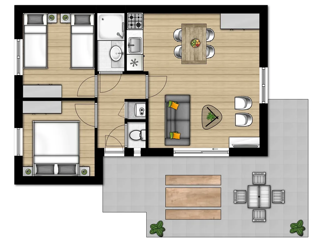 Finse Bungalow Comfort 4 bij Vakantiepark Boomhiemke
