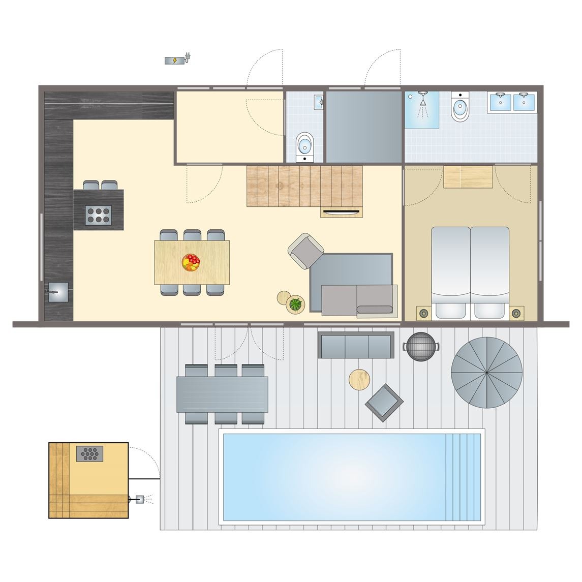 6-pers. zwembad villa bij Resort Brinckerduyn