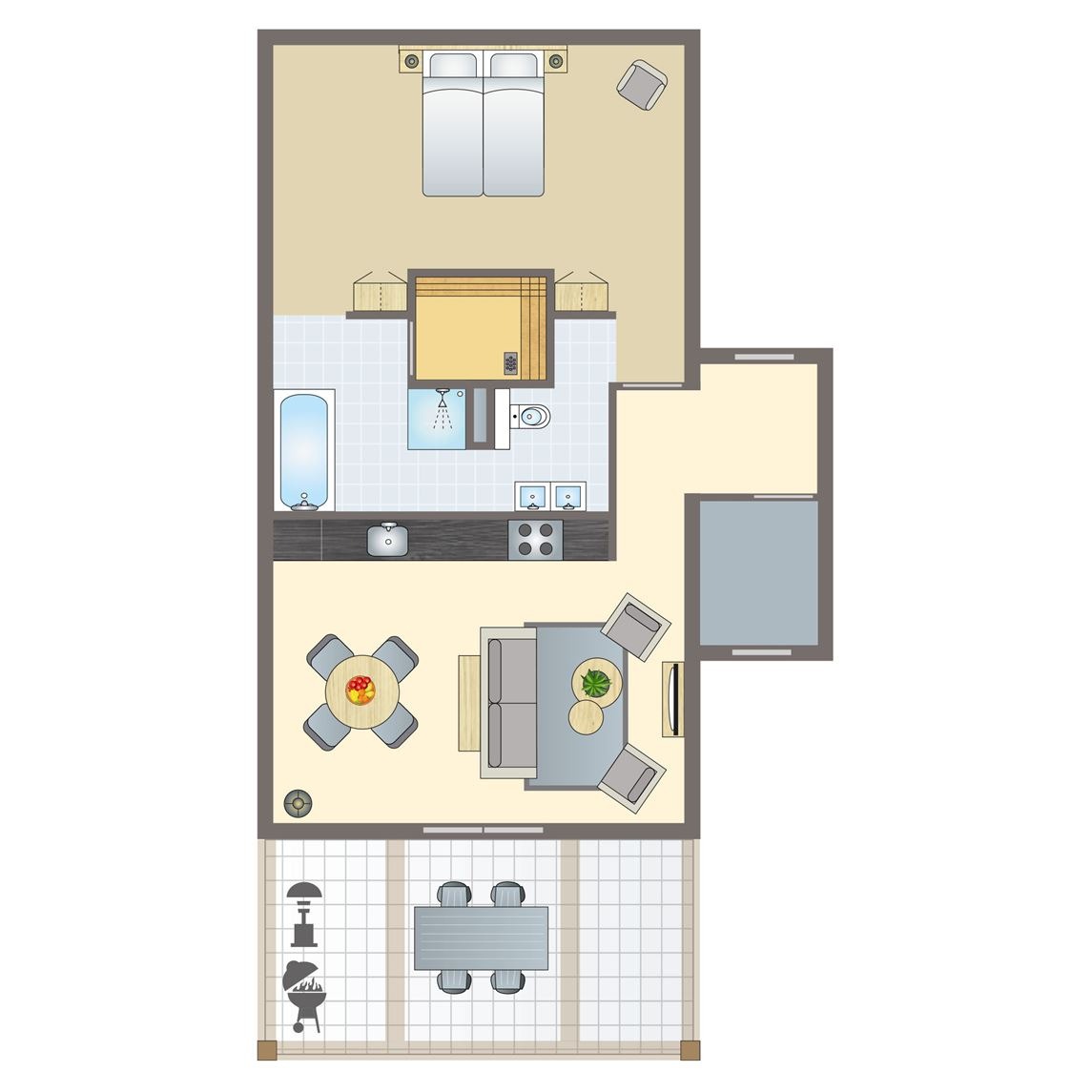 Plattegrond van 2-persoons woning