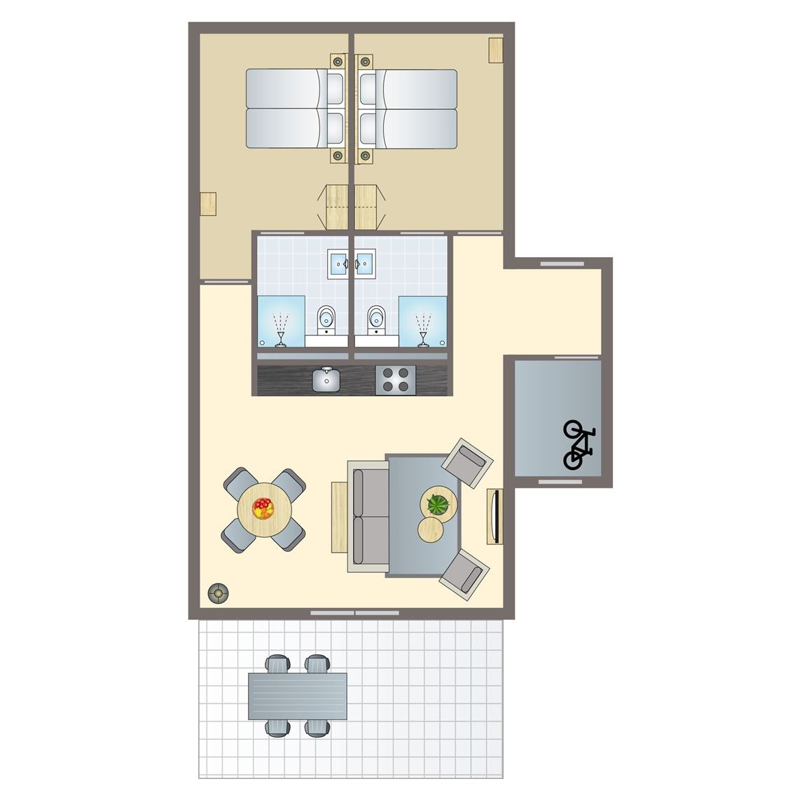 Plattegrond van 4-persoons woning