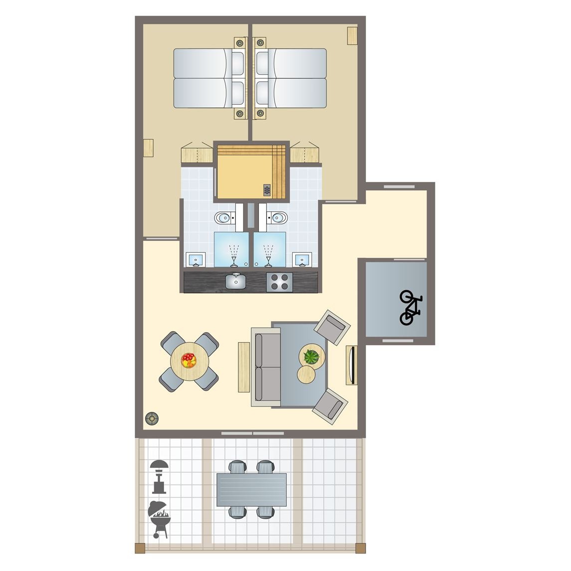 Plattegrond van 4-persoons woning
