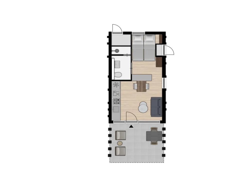 Tiny House 2 bij Vakantiepark Klein Vink