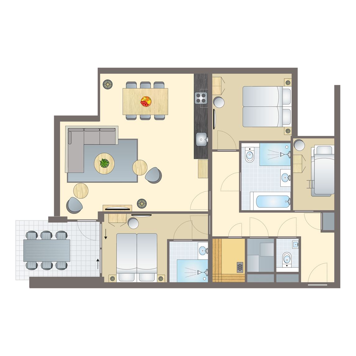 4-6-persoons appartement bij Strandappartementen Kaap West