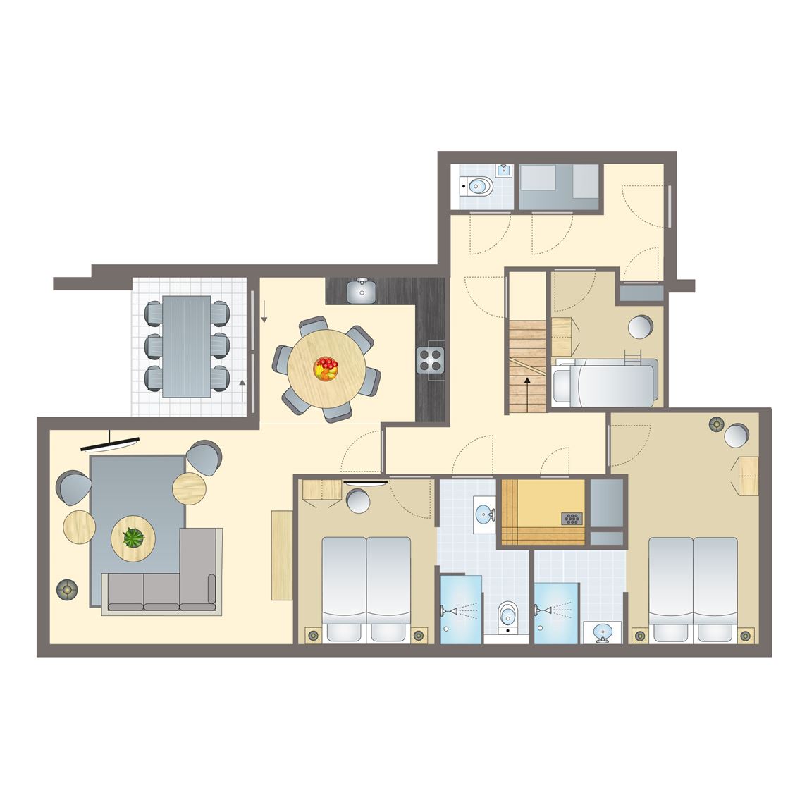 4-6-persoons penthouse bij Strandappartementen Kaap West