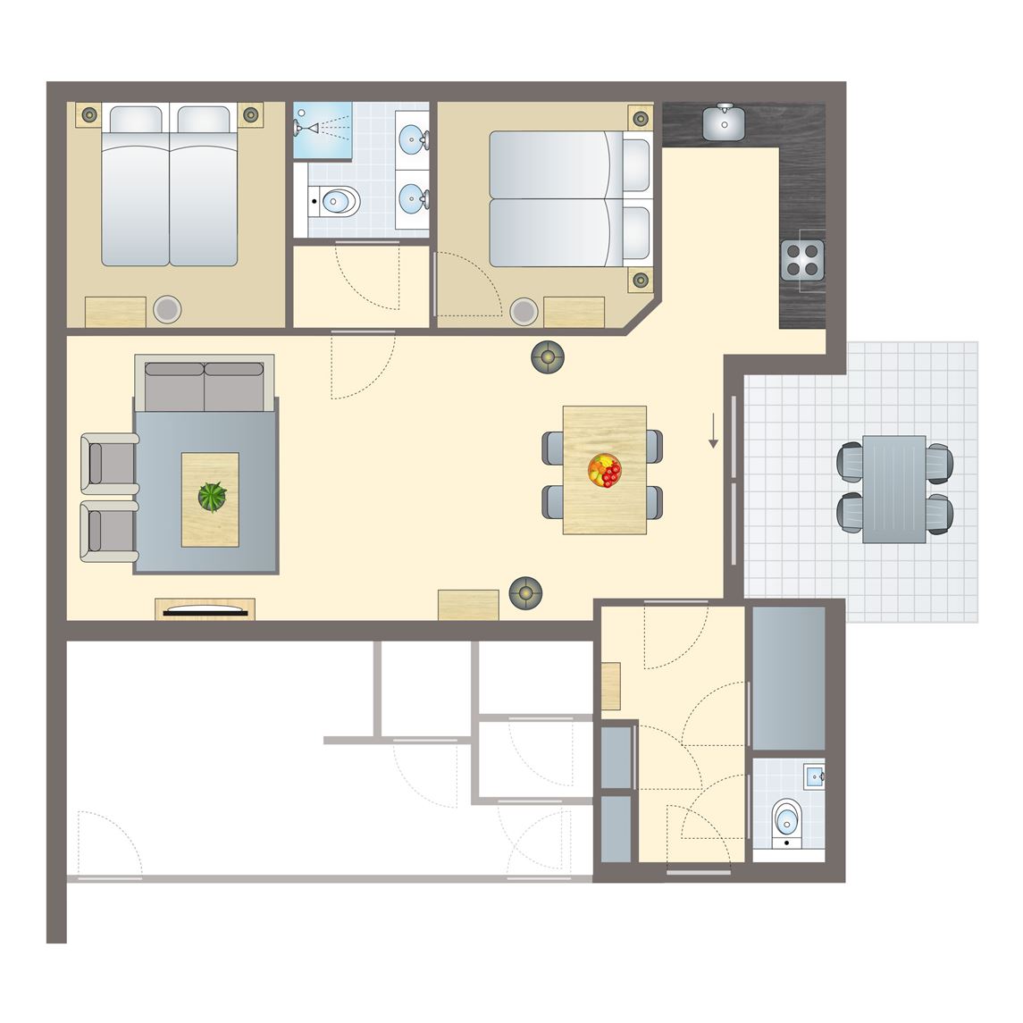 4-persoons appartement bij Strandappartementen Kaap West