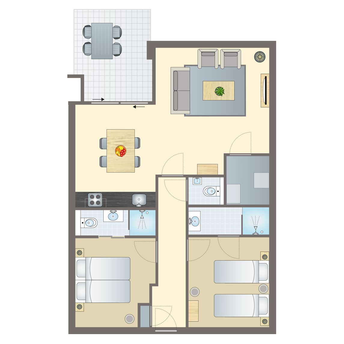 4-persoons appartement bij Strandappartementen Kaap West