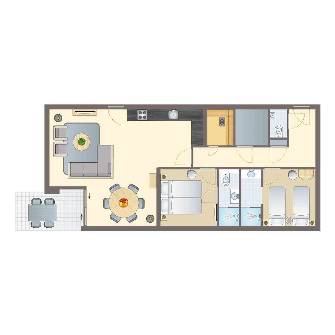 4-persoons appartement bij Strandappartementen Kaap West