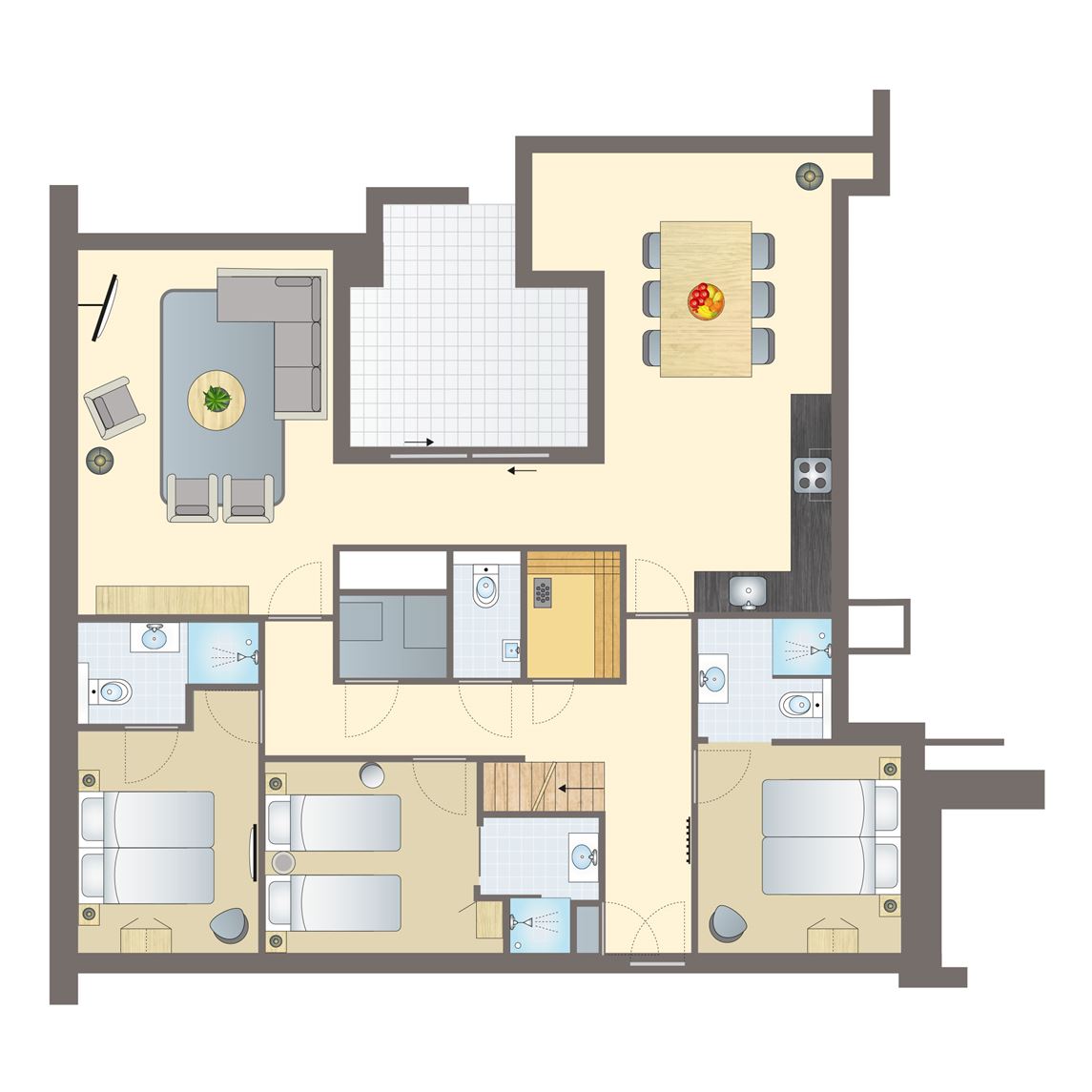 6-persoons penthouse bij Strandappartementen Kaap West