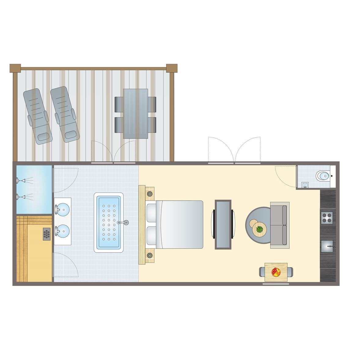 2-persoons wellness bungalow bij Landgoed Bourtange