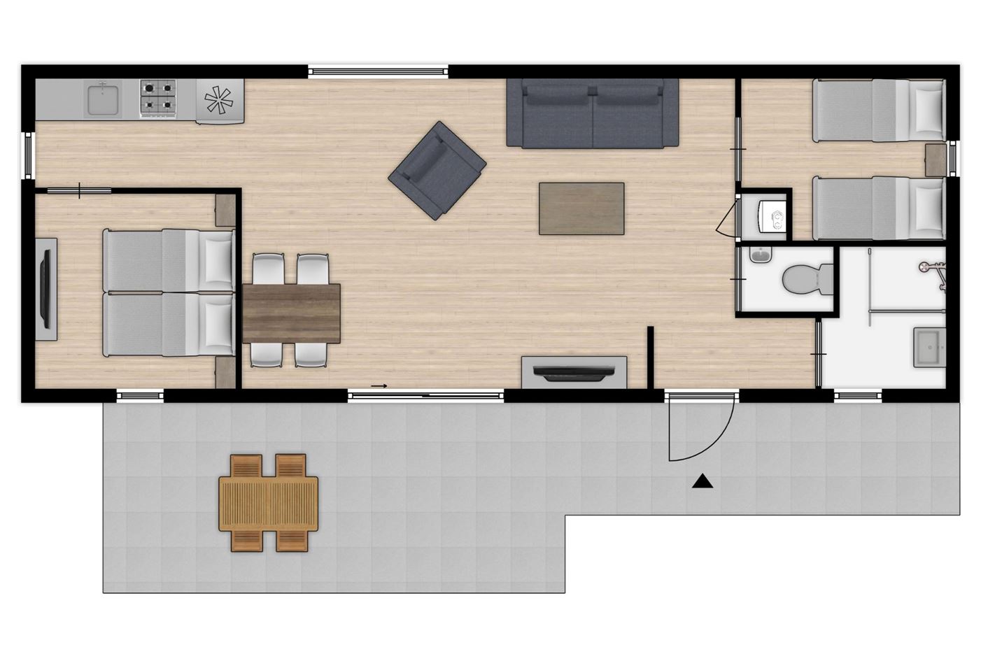 Plattegrond van 4-persoons Lodge 7