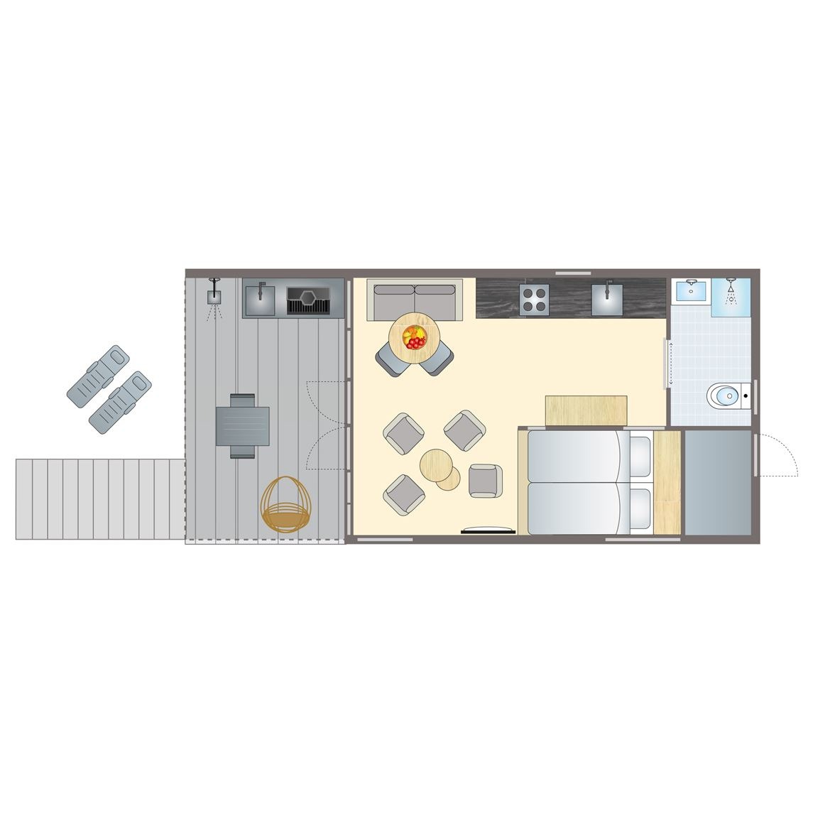 2-persoons Beach House bij Strandhuisjes Zeezigt
