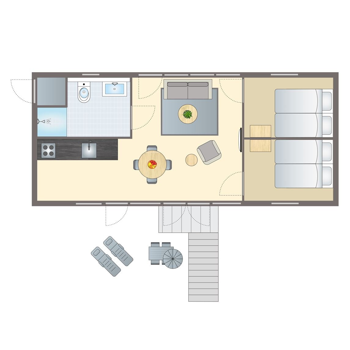 4-persoons Beach House bij Strandhuisjes Zeezigt