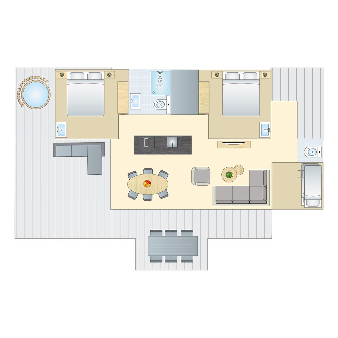 6 persoons Hottub & Culinair Water Lodge bij Vakantiepark Soof aan de Rijn