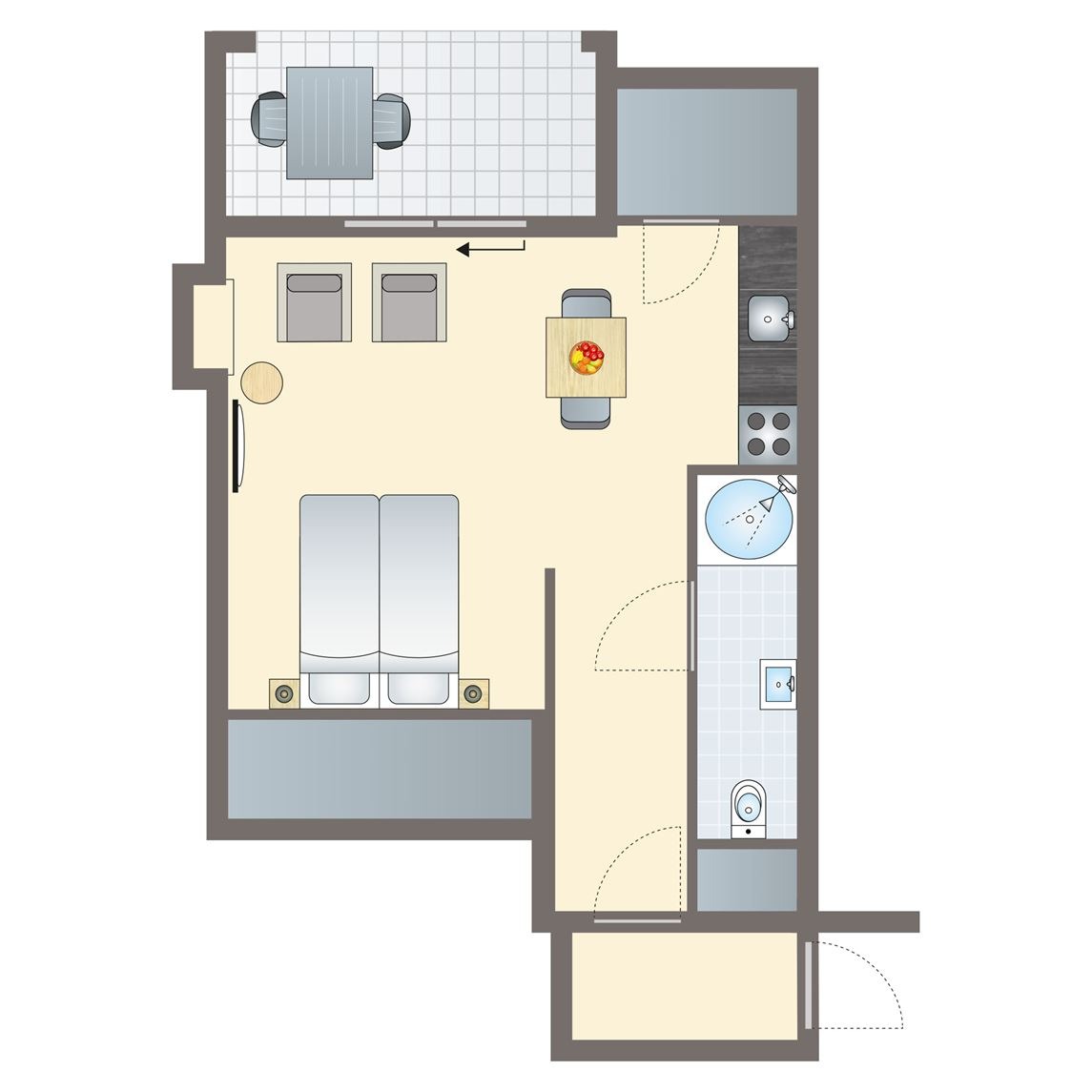 2-persoons appartement bij Strandappartementen Vlieduyn