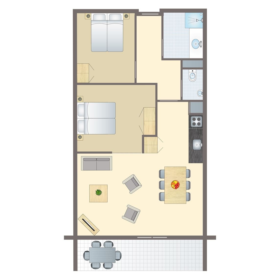 4-6-persoons appartement bij Appartementencomplex Vitamaris